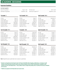 Fall Academic Calendar