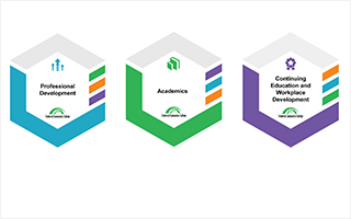 3 Digital Badges - Academic, CEWD, Professional